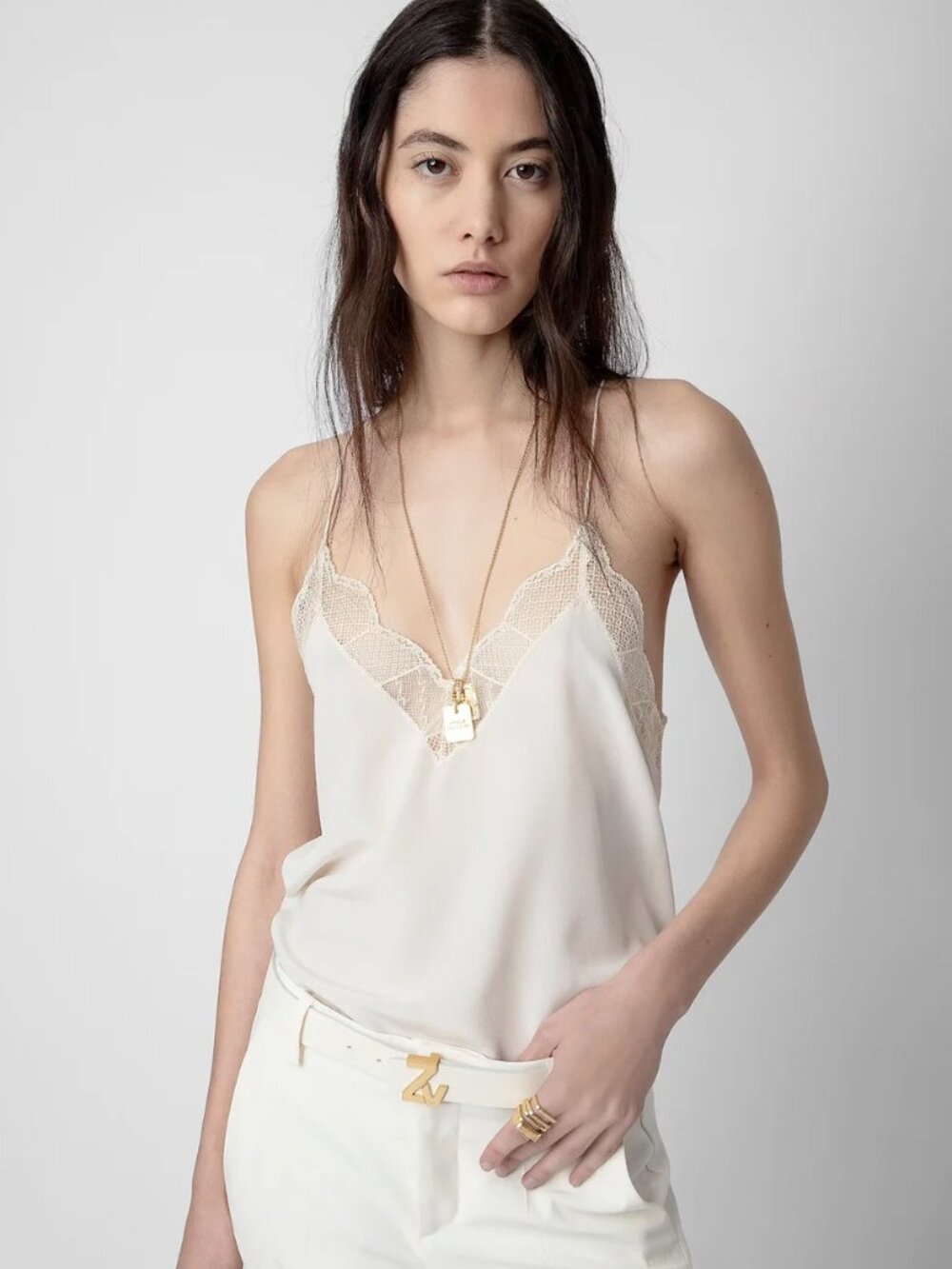 Zadig & Voltaire 100% Silk Christy Camisole - Ecru - XS